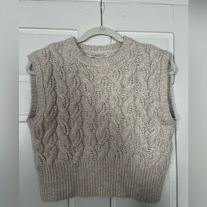 Sincerely Jules Cream Crew Neck Cable Knit Sweater